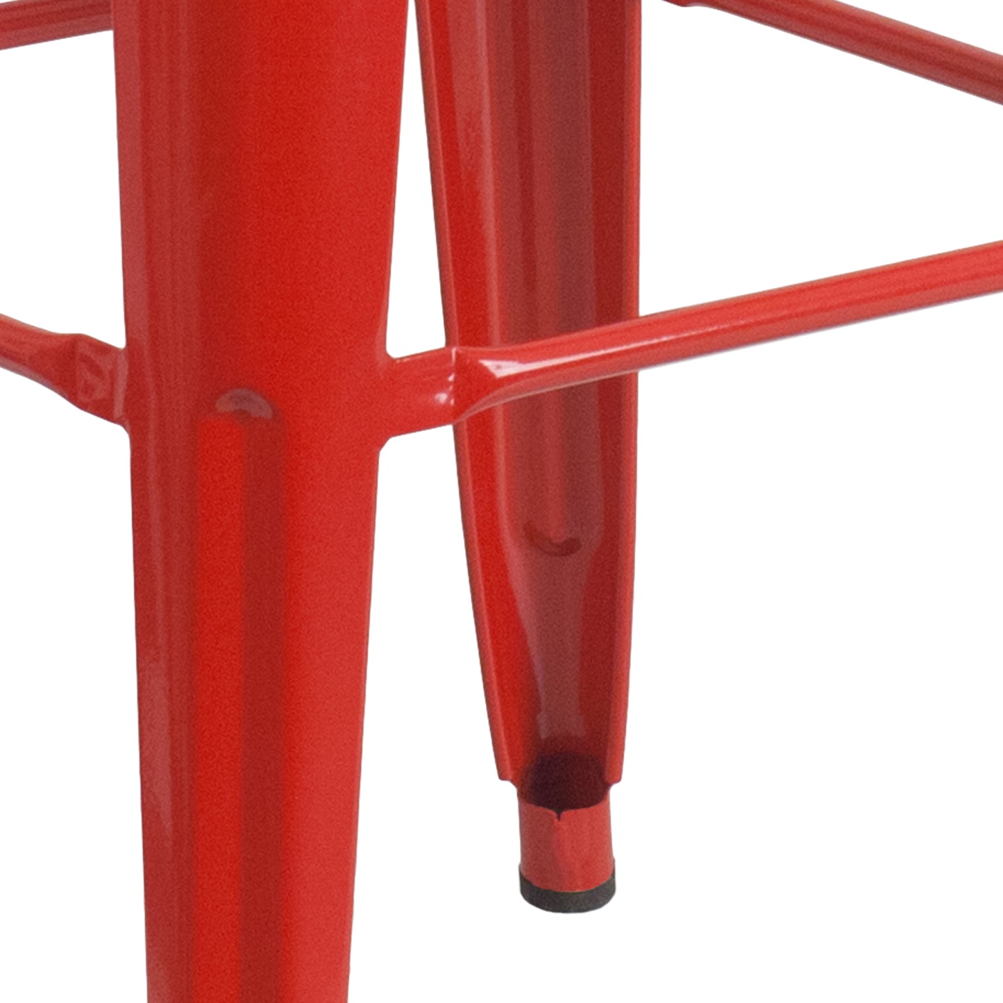 30" Red No Back Metal Stool CH-31320-30-RED-GG