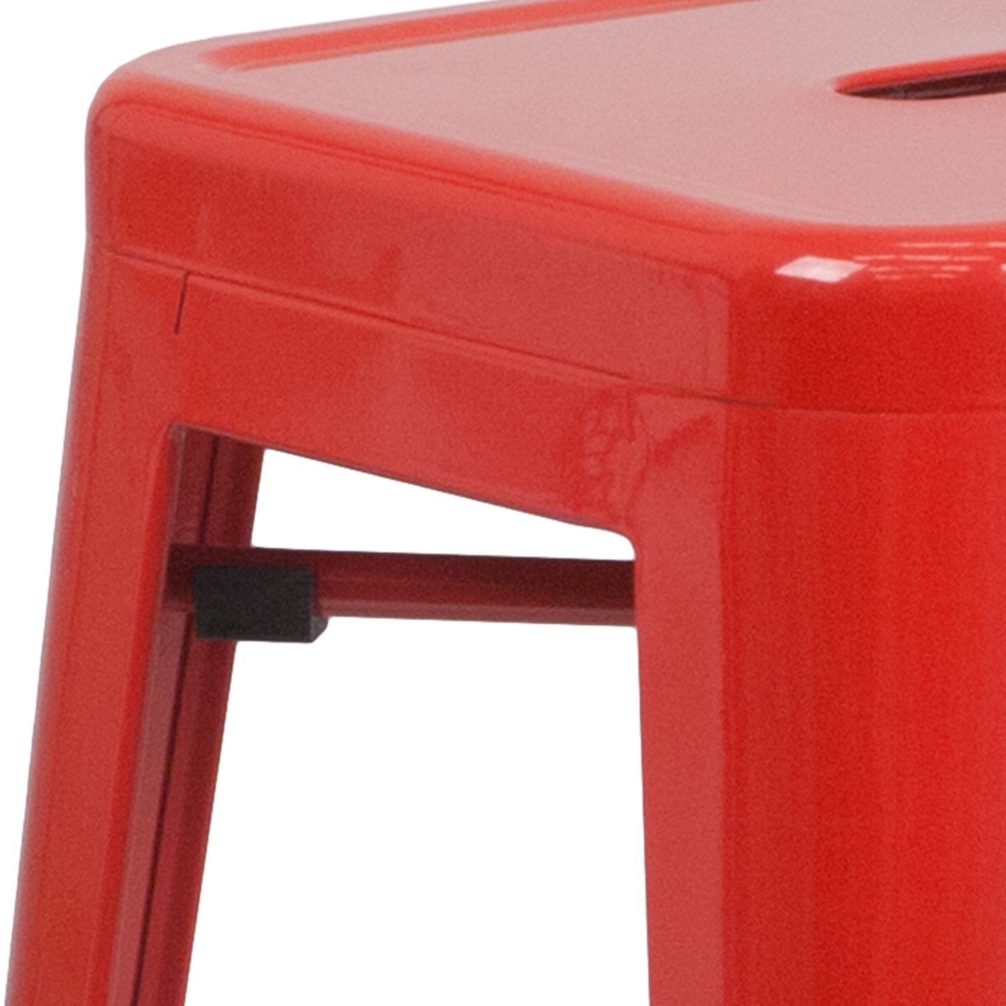 30" Red No Back Metal Stool CH-31320-30-RED-GG