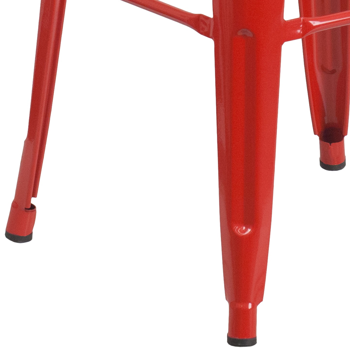 30" Red Metal Barstool CH-31320-30-RED-WD-GG