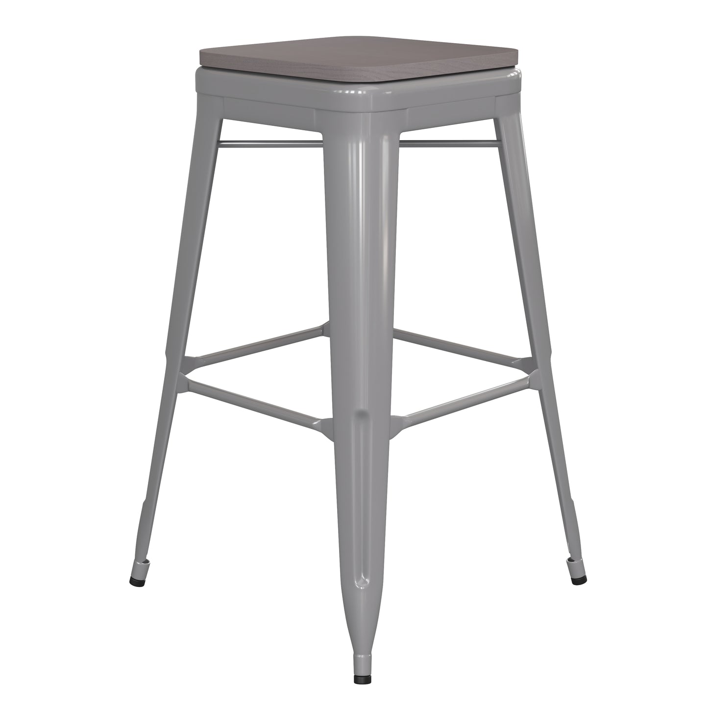 30" Silver Stool-Gray Seat CH-31320-30-SIL-PL2G-GG