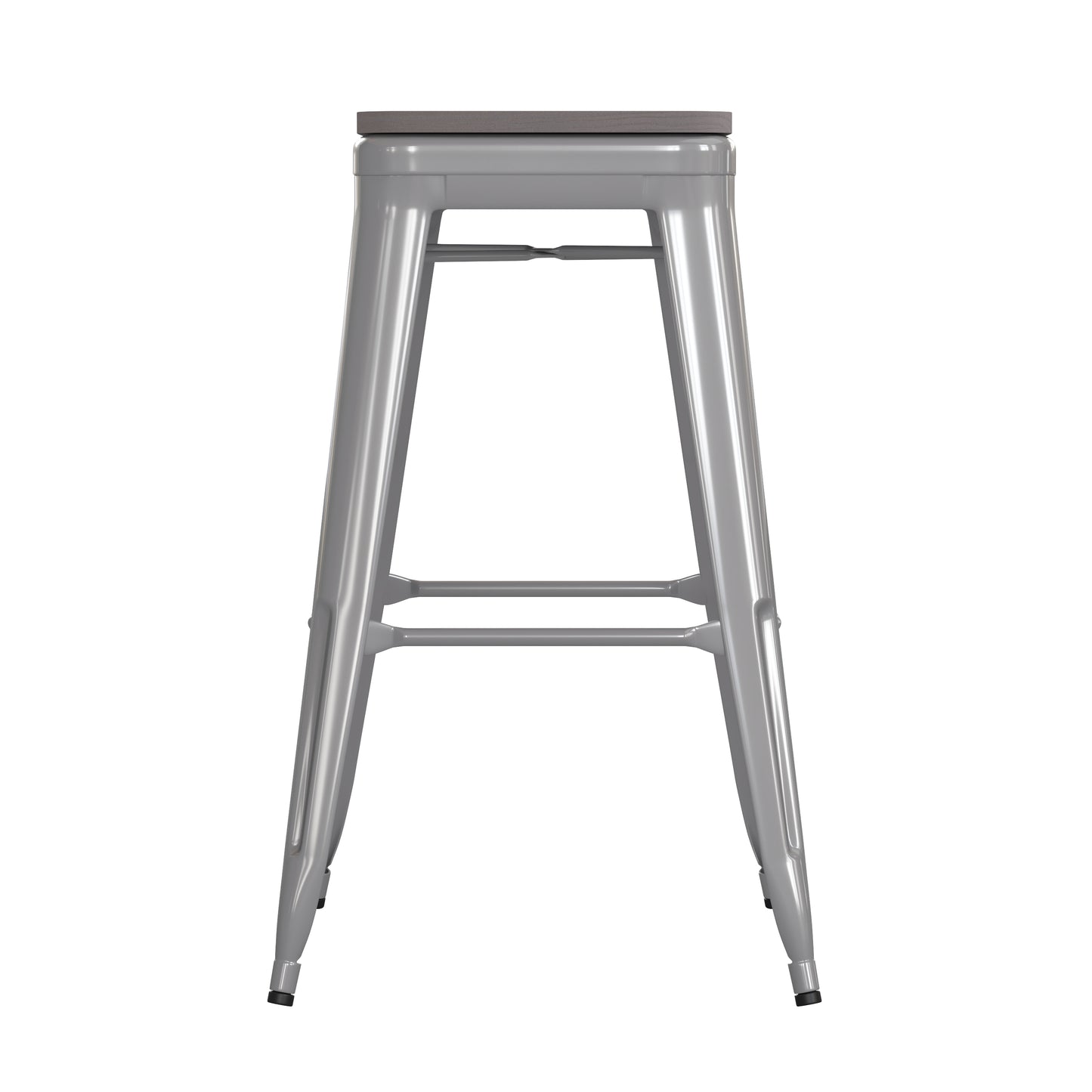 30" Silver Stool-Gray Seat CH-31320-30-SIL-PL2G-GG