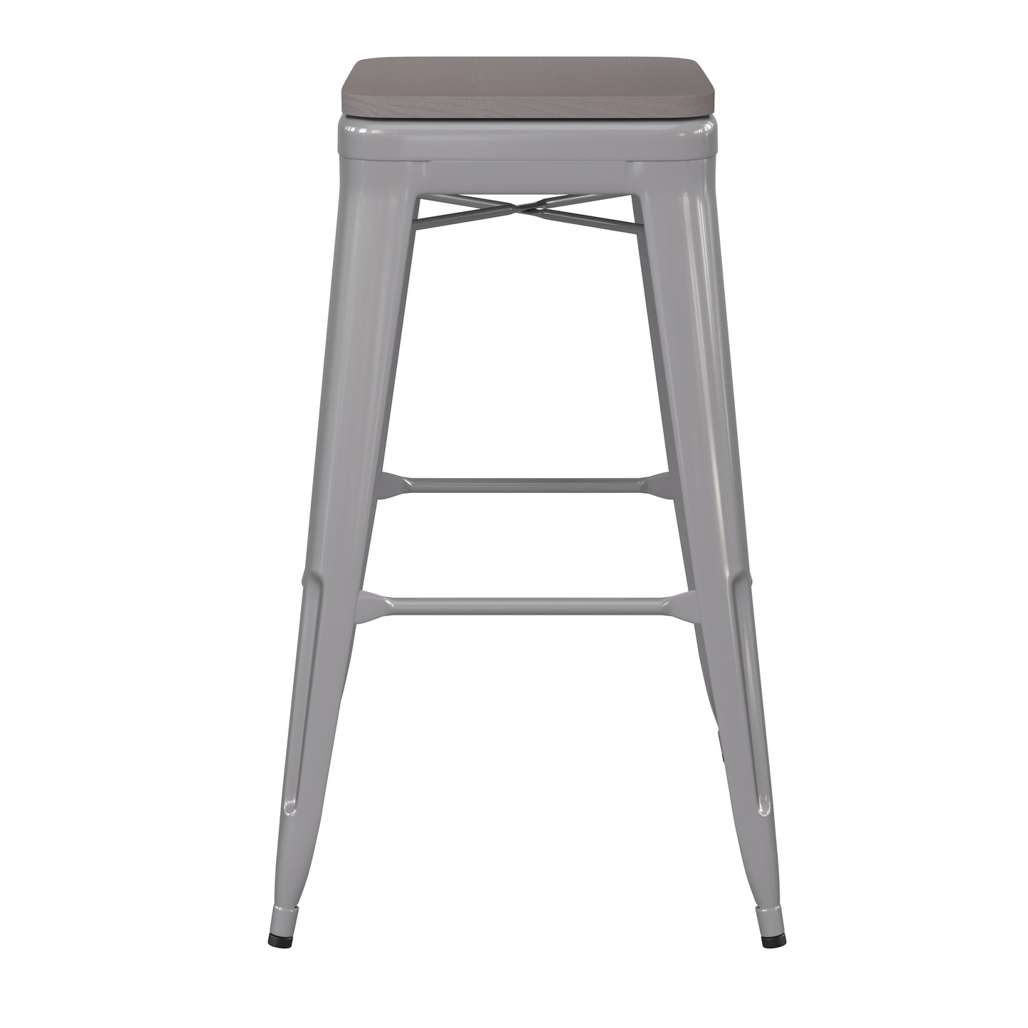 30" Silver Stool-Gray Seat CH-31320-30-SIL-PL2G-GG