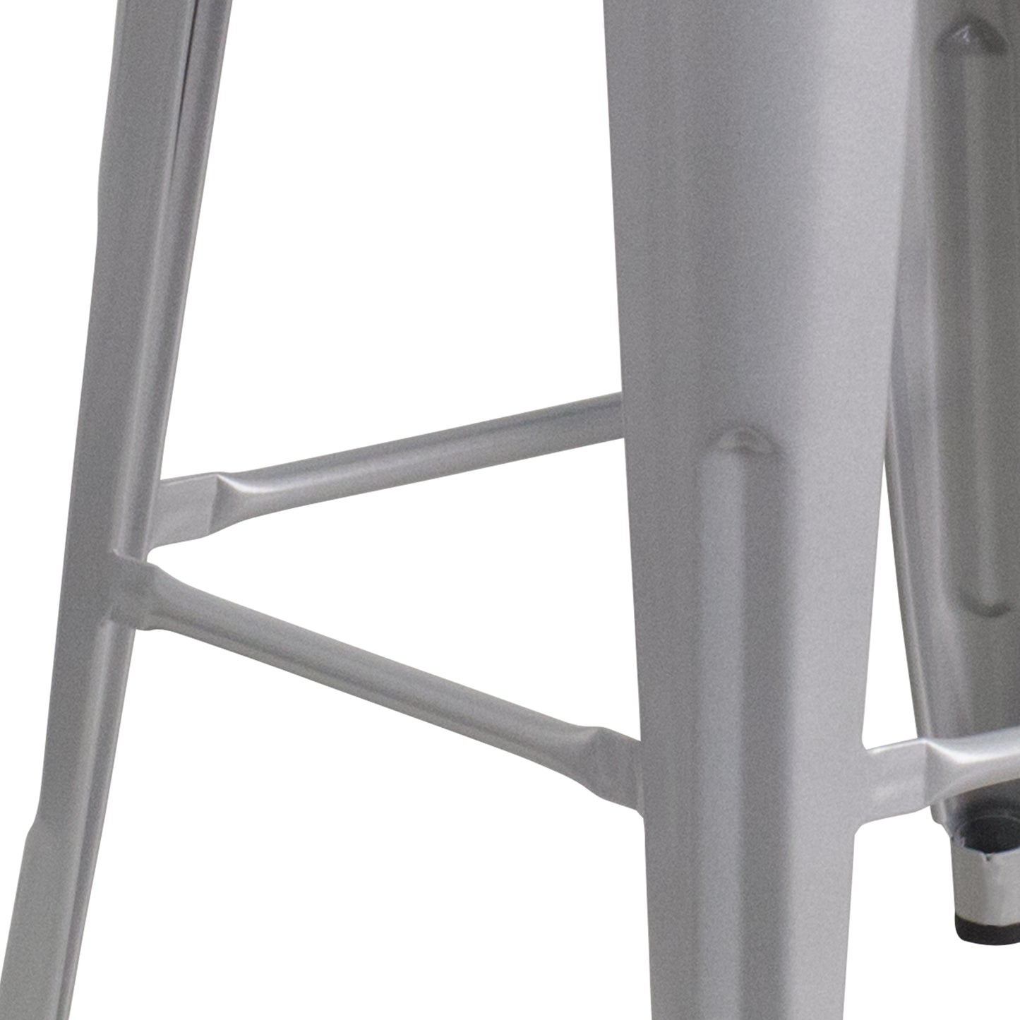 30" Silver Metal Barstool CH-31320-30-SIL-WD-GG