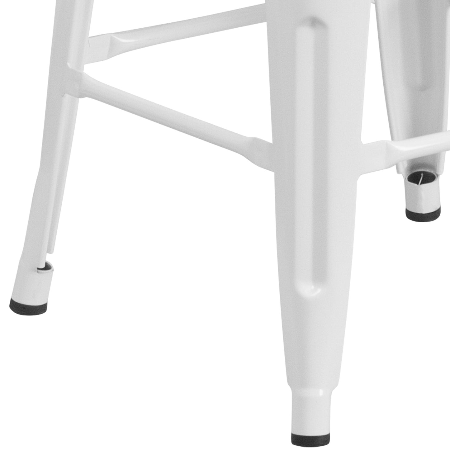 30" White Metal Barstool CH-31320-30-WH-WD-GG