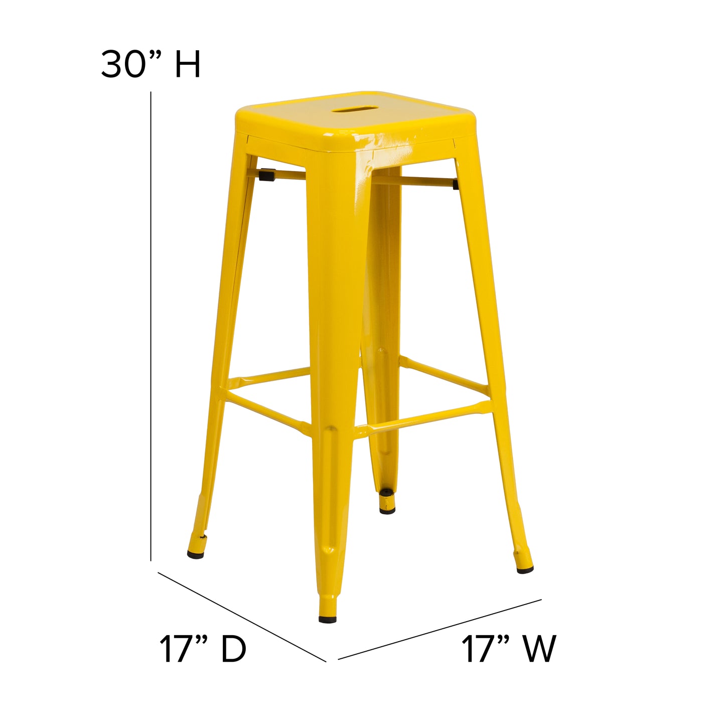 30" Yell No Back Metal Stool CH-31320-30-YL-GG