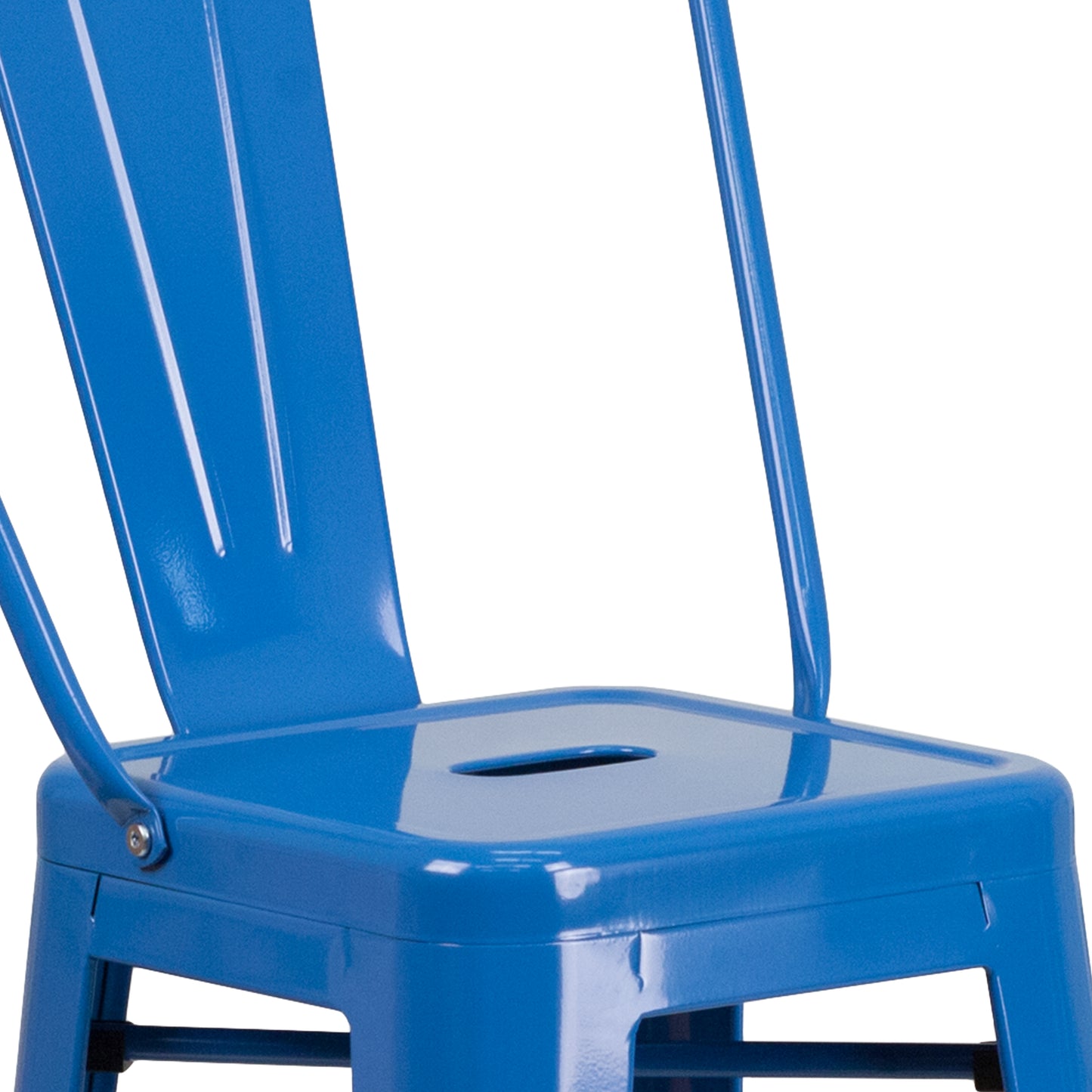 30" Blue Metal Outdoor Stool CH-31320-30GB-BL-GG