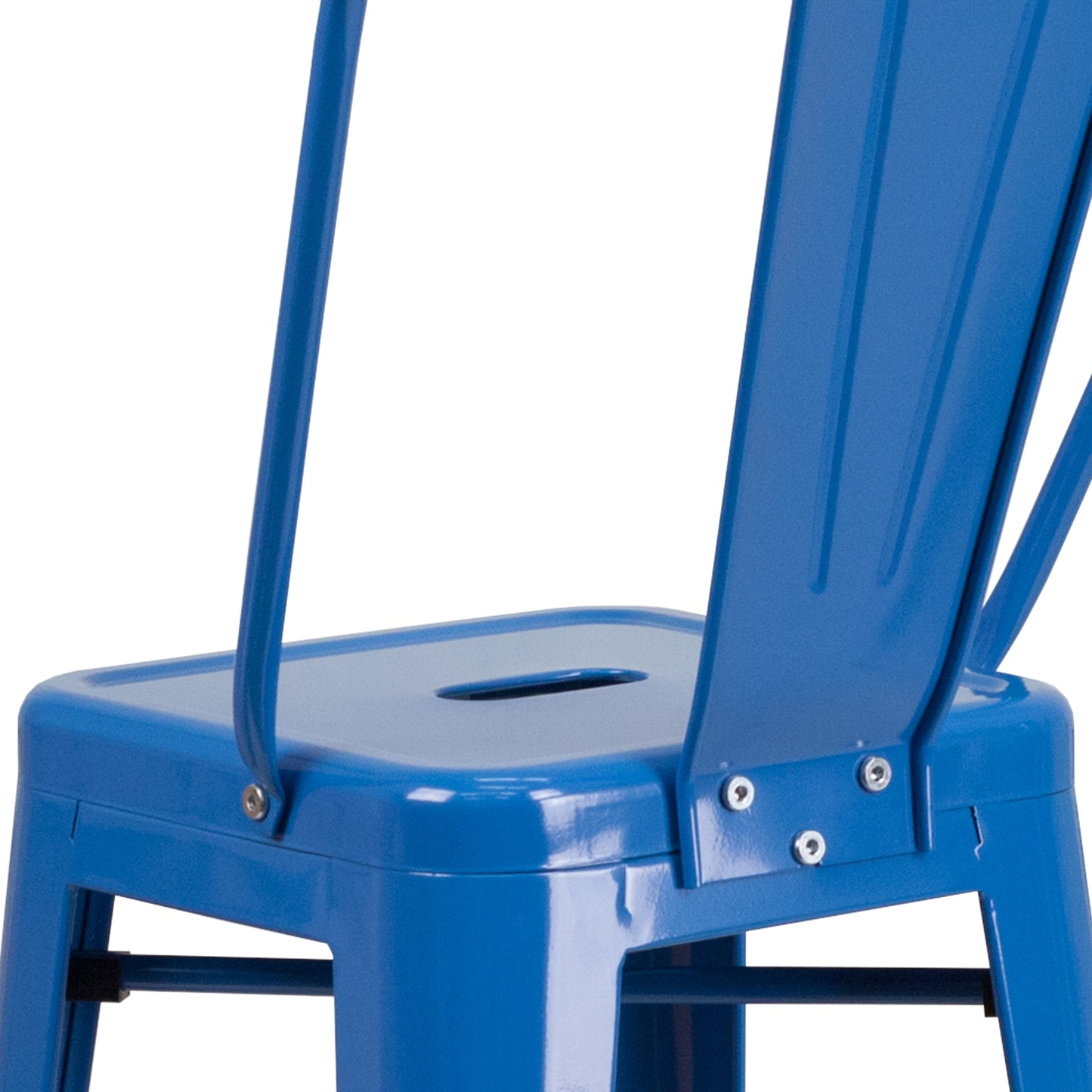 30" Blue Metal Outdoor Stool CH-31320-30GB-BL-GG