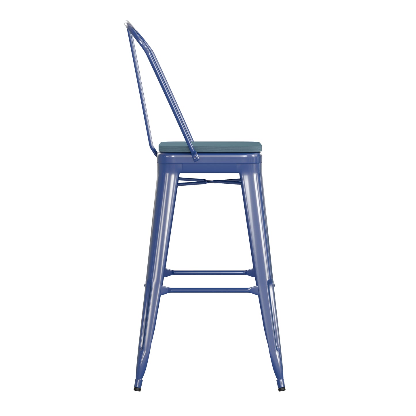 30" Blue Stool-Teal Seat CH-31320-30GB-BL-PL2C-GG