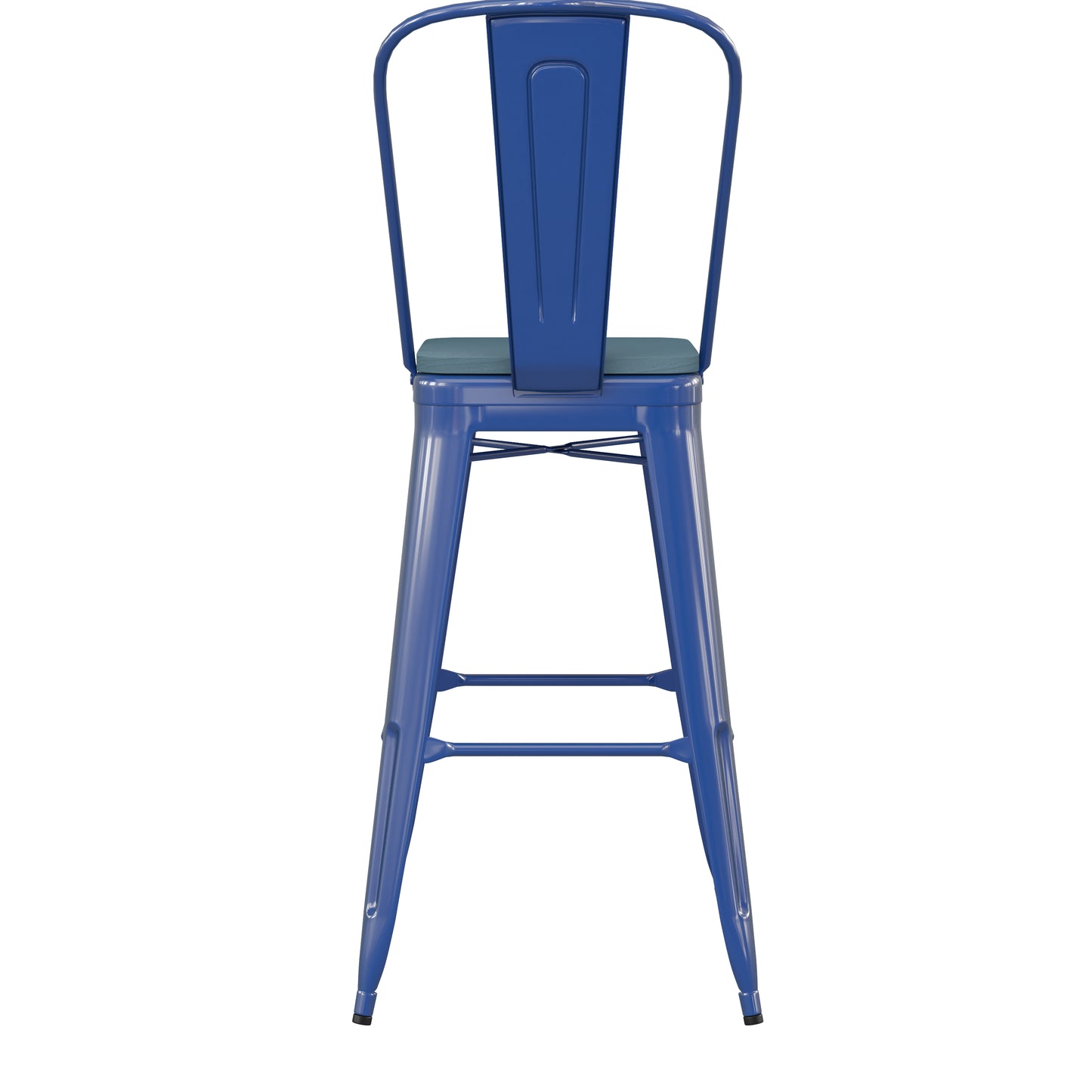 30" Blue Stool-Teal Seat CH-31320-30GB-BL-PL2C-GG