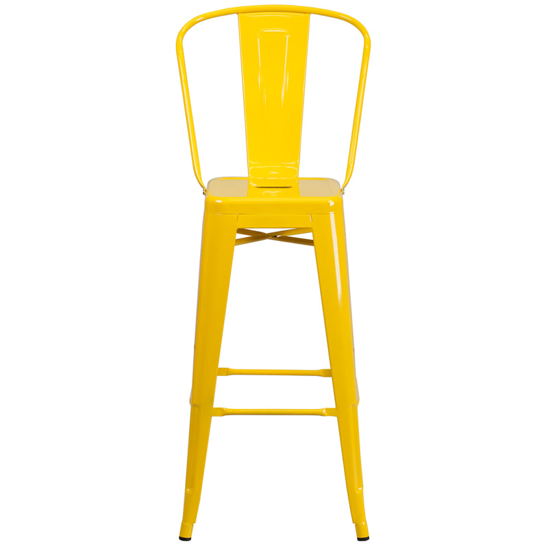 30" Yell Metal Outdoor Stool CH-31320-30GB-YL-GG