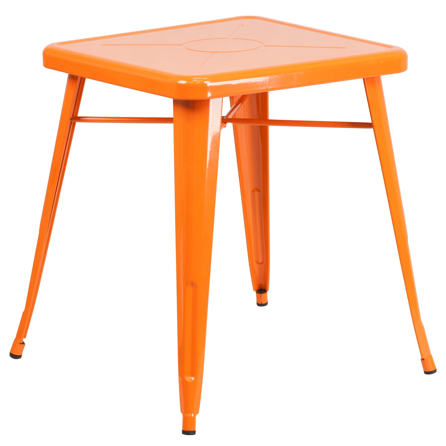 23.75SQ Orange Metal Table Set CH-31330-2-30-OR-GG