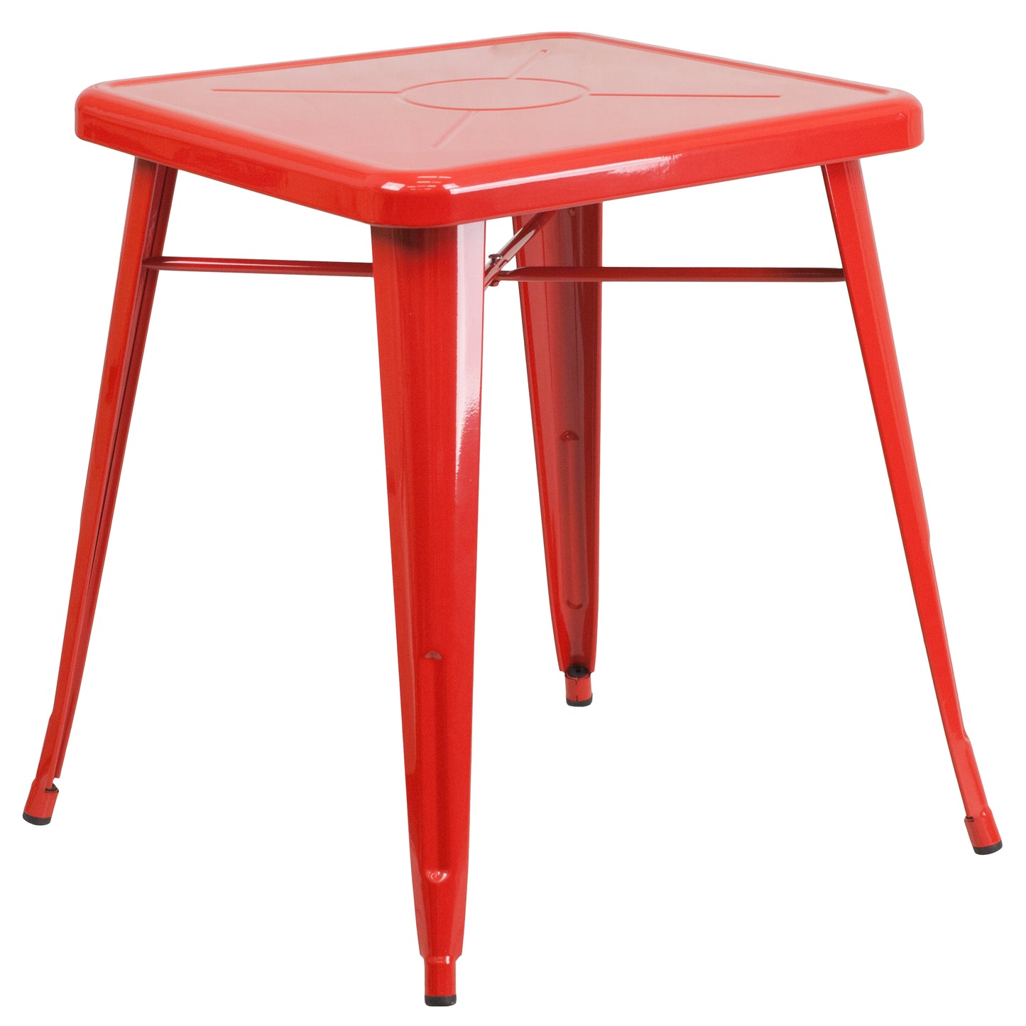 23.75SQ Red Metal Table Set CH-31330-2-30-RED-GG