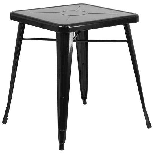 23.75SQ Black Metal Table CH-31330-29-BK-GG