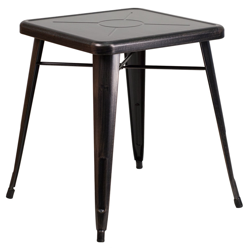 23.75SQ Aged Black Metal Table CH-31330-29-BQ-GG