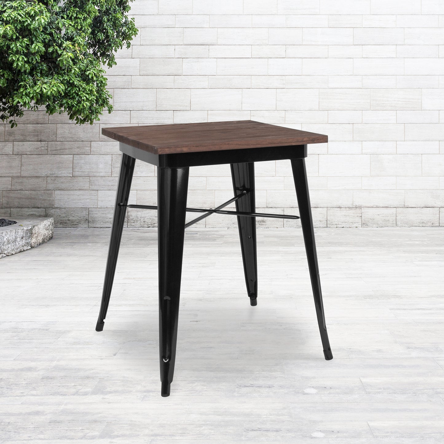 23.5SQ Black Metal Table CH-31330-29M1-BK-GG