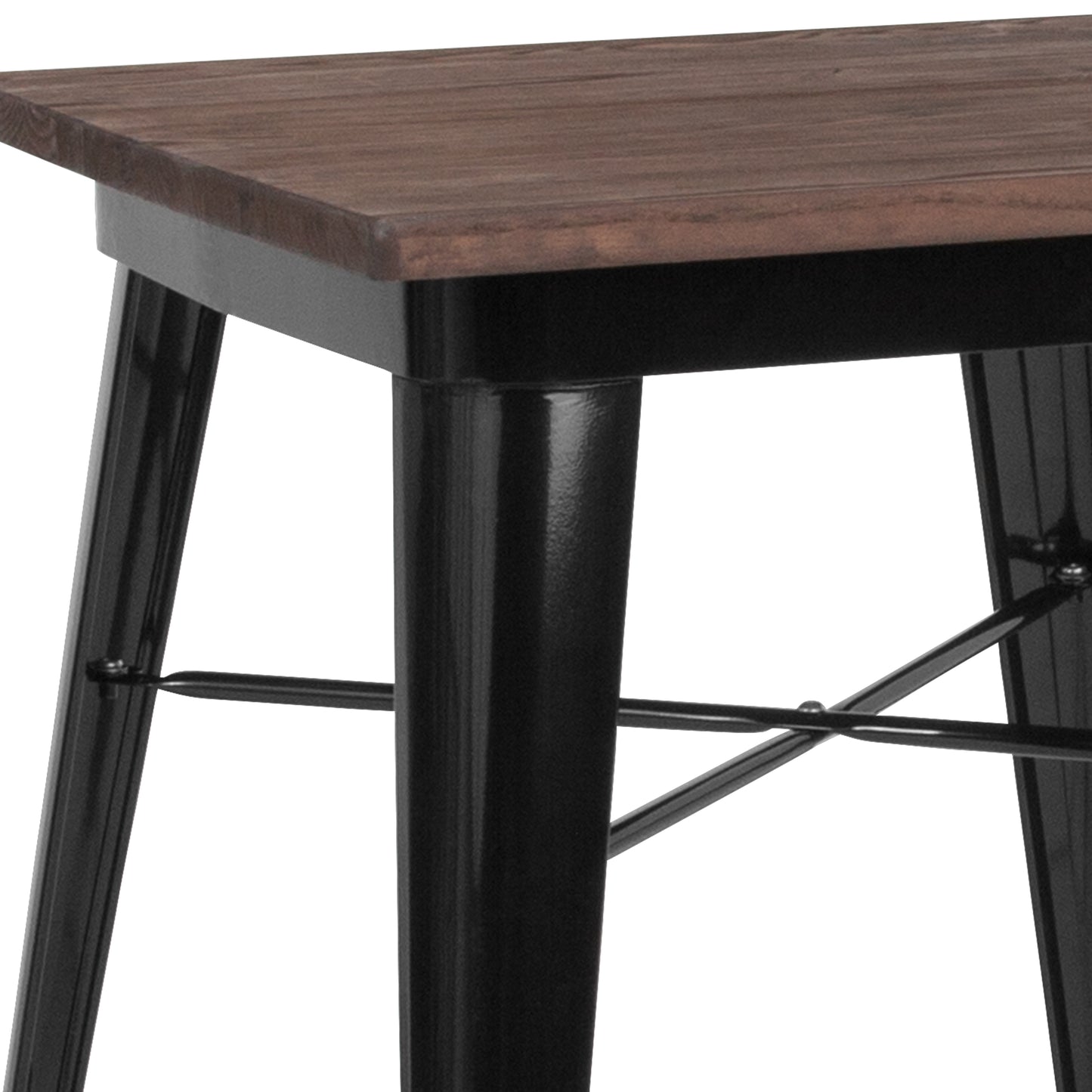 23.5SQ Black Metal Table CH-31330-29M1-BK-GG