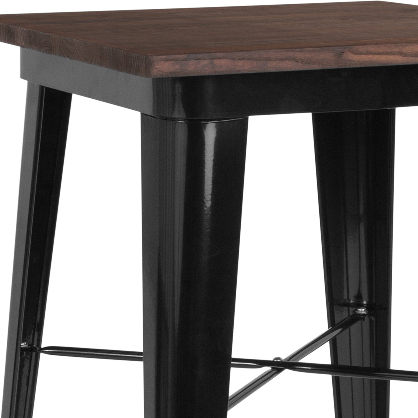 23.5SQ Black Metal Bar Table CH-31330-40M1-BK-GG