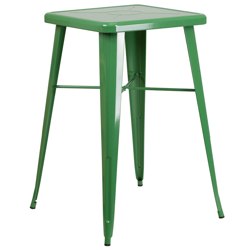 23.75SQ Green Metal Bar Table CH-31330-GN-GG