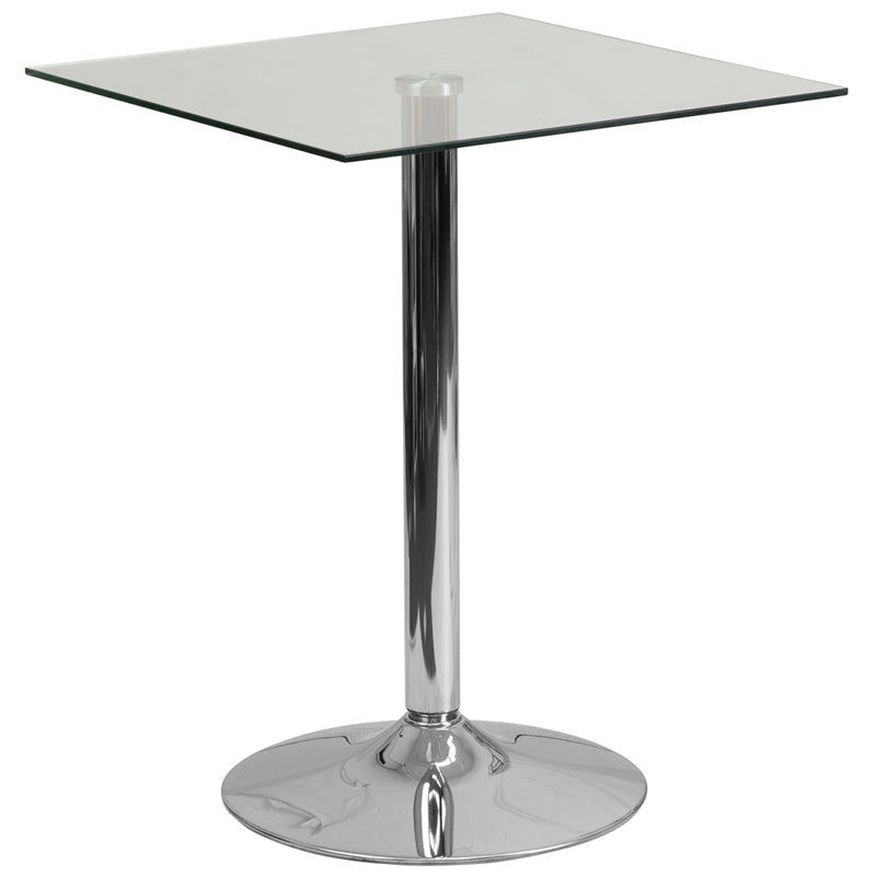 23.75SQ Glass Table-30 Base CH-4-GG