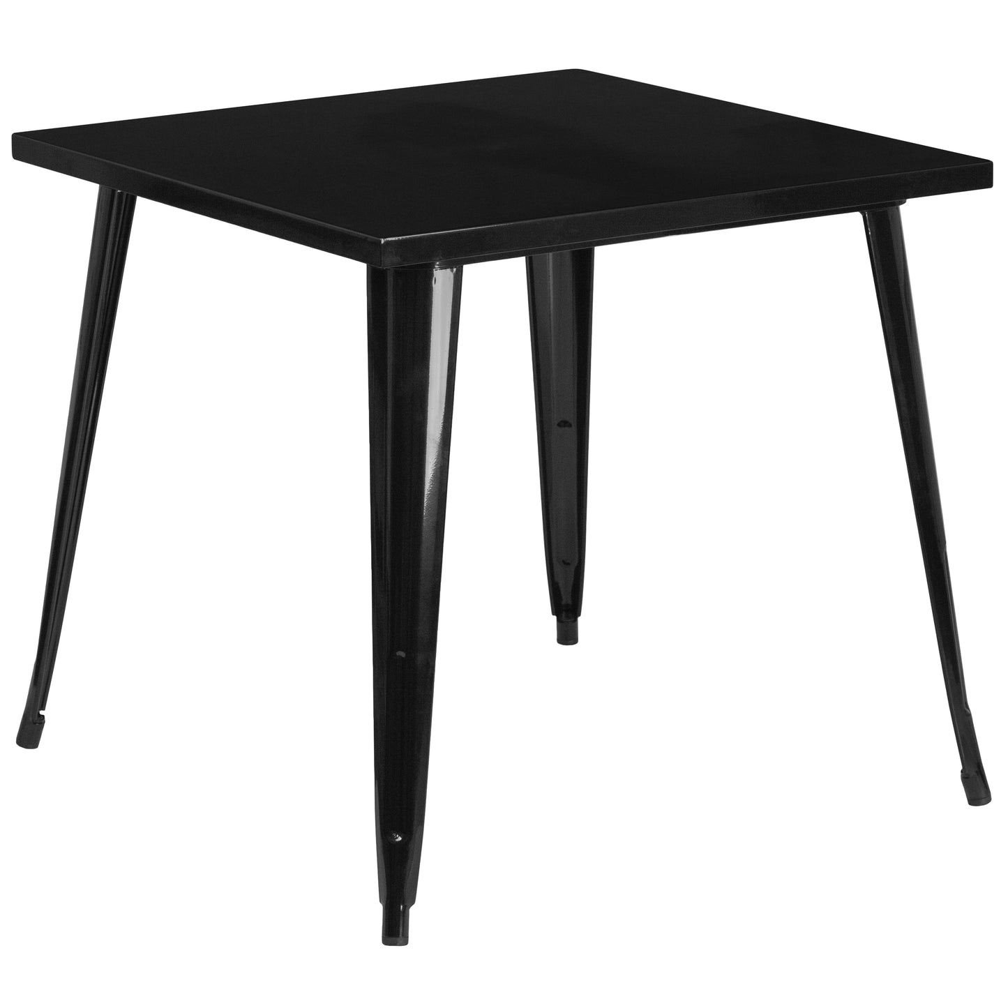 31.75 Square Black Metal Table CH-51040-29-BK-GG