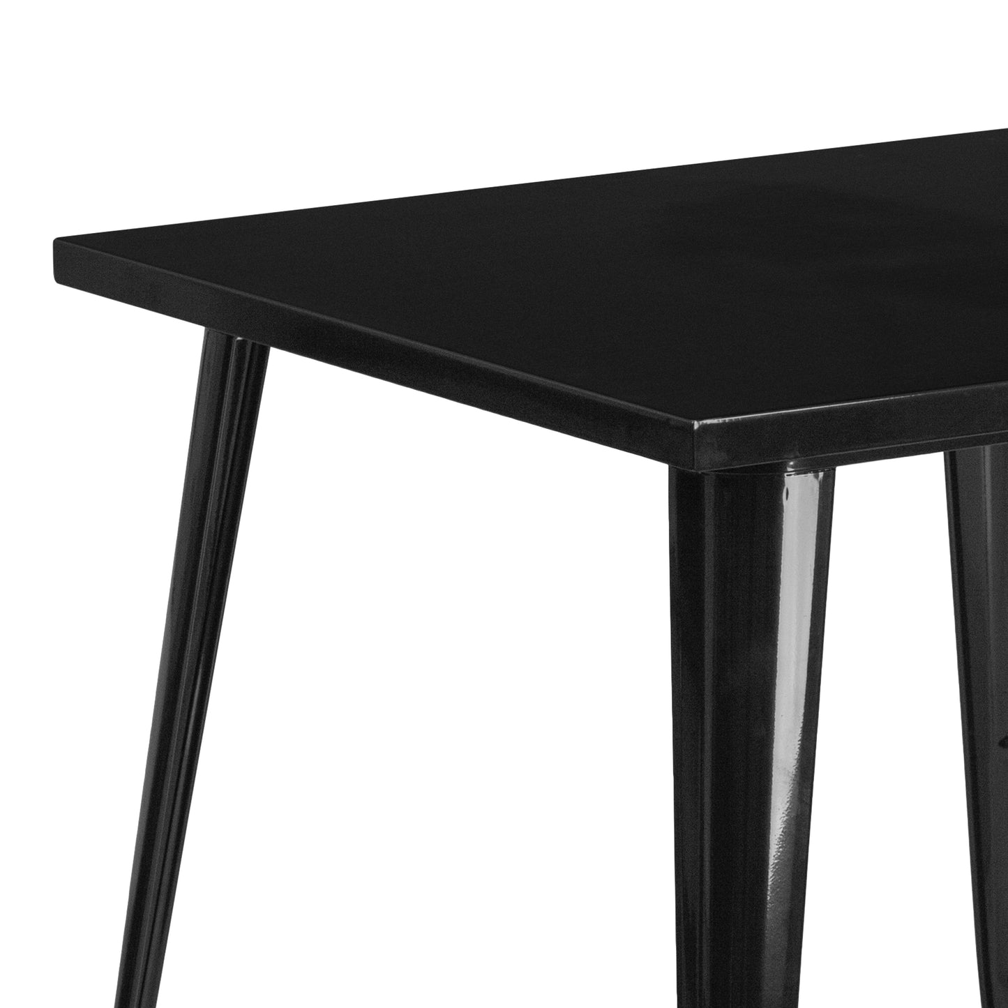 31.75 Square Black Metal Table CH-51040-29-BK-GG