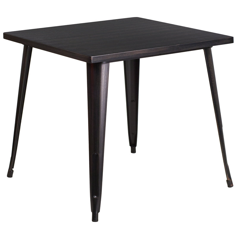 31.75SQ Aged Black Metal Table CH-51040-29-BQ-GG