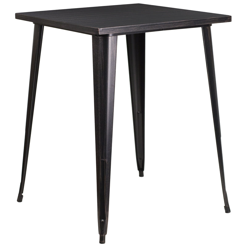 31.5SQ Aged Black Bar Table CH-51040-40-BQ-GG