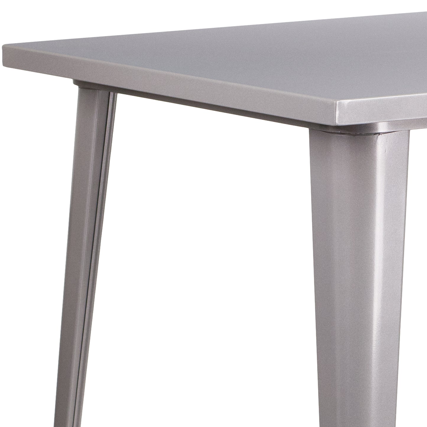 31.5SQ Silver Metal Bar Table CH-51040-40-SIL-GG