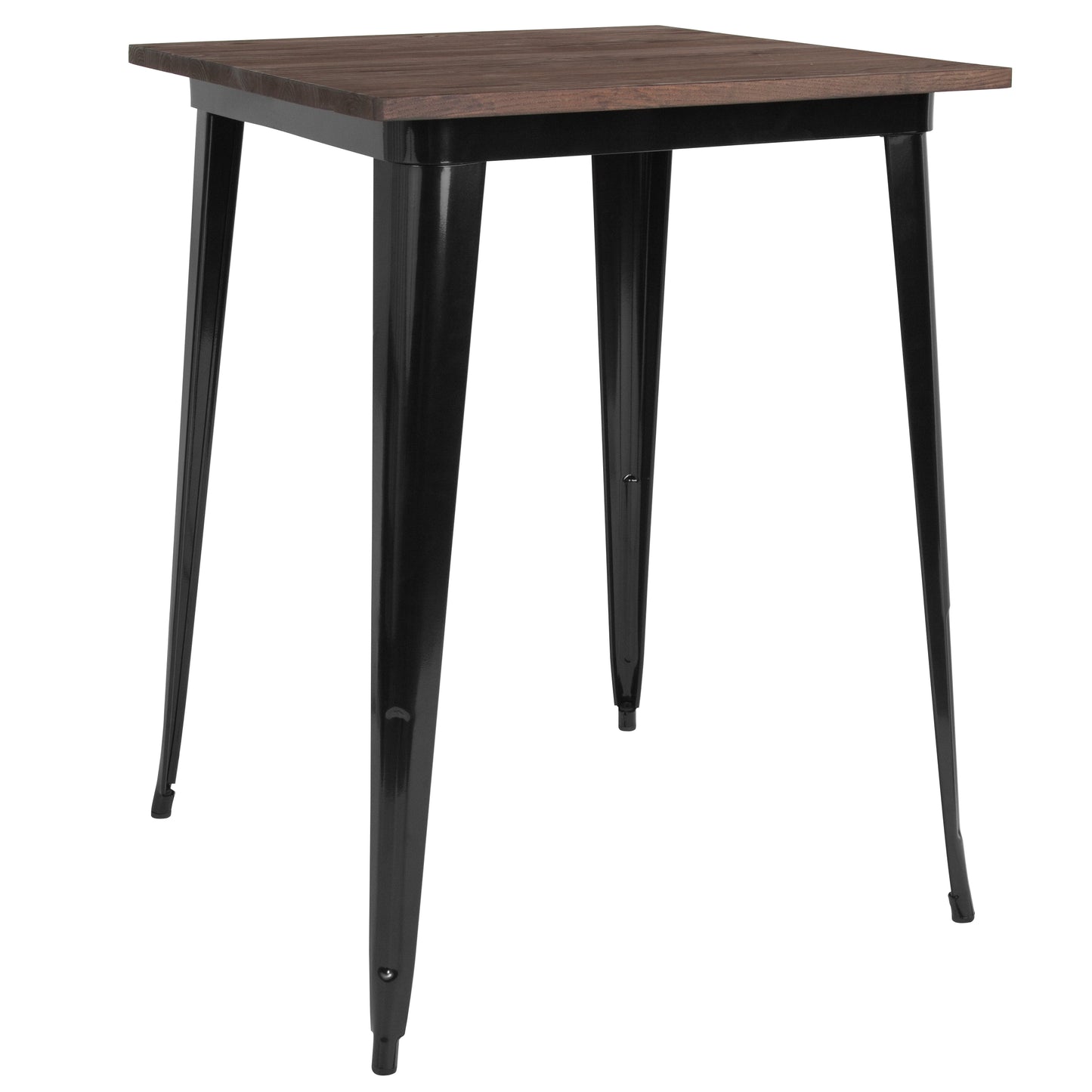 31.5SQ Black Metal Bar Table CH-51040-40M1-BK-GG