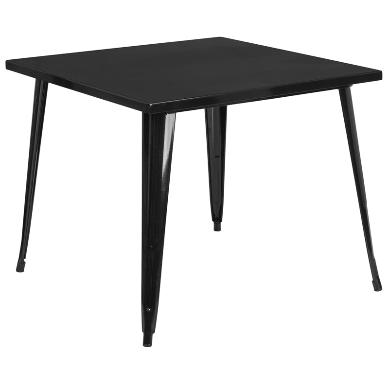 35.5SQ Black Metal Table CH-51050-29-BK-GG