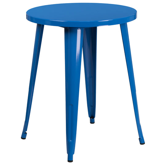 24RD Blue Metal Table CH-51080-29-BL-GG