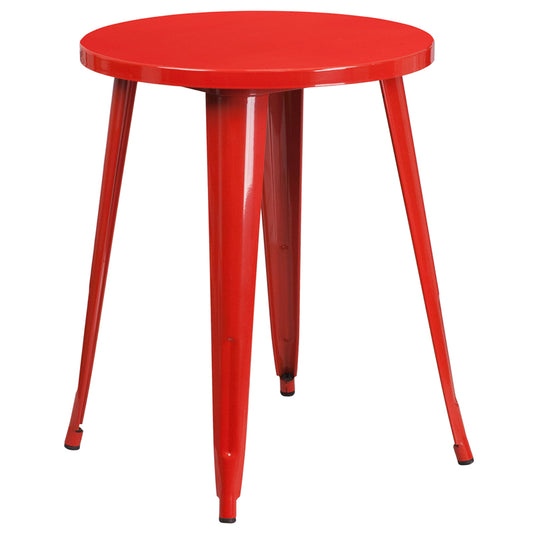 24RD Red Metal Table CH-51080-29-RED-GG