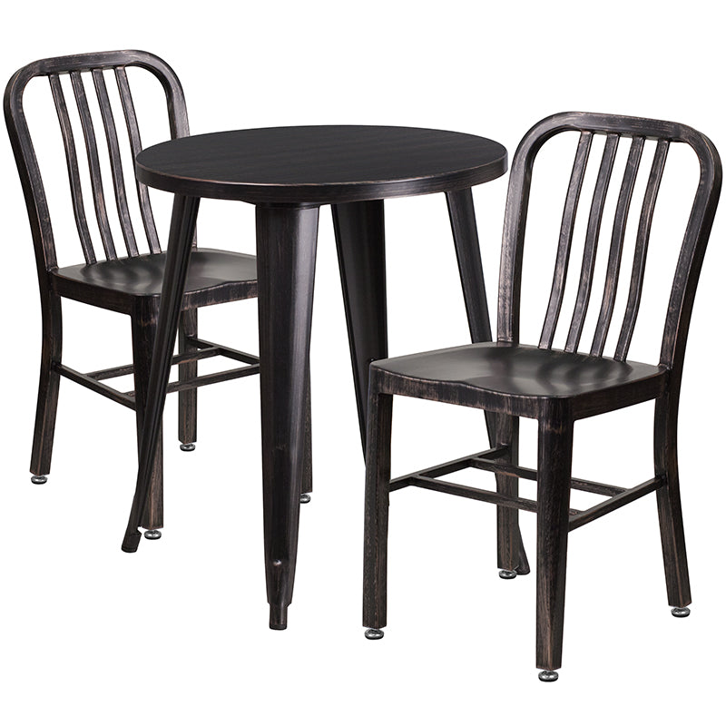 24RD Aged Black Table Set CH-51080TH-2-18VRT-BQ-GG