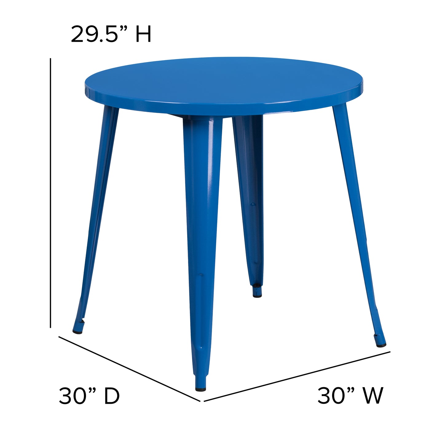 30RD Blue Metal Table CH-51090-29-BL-GG