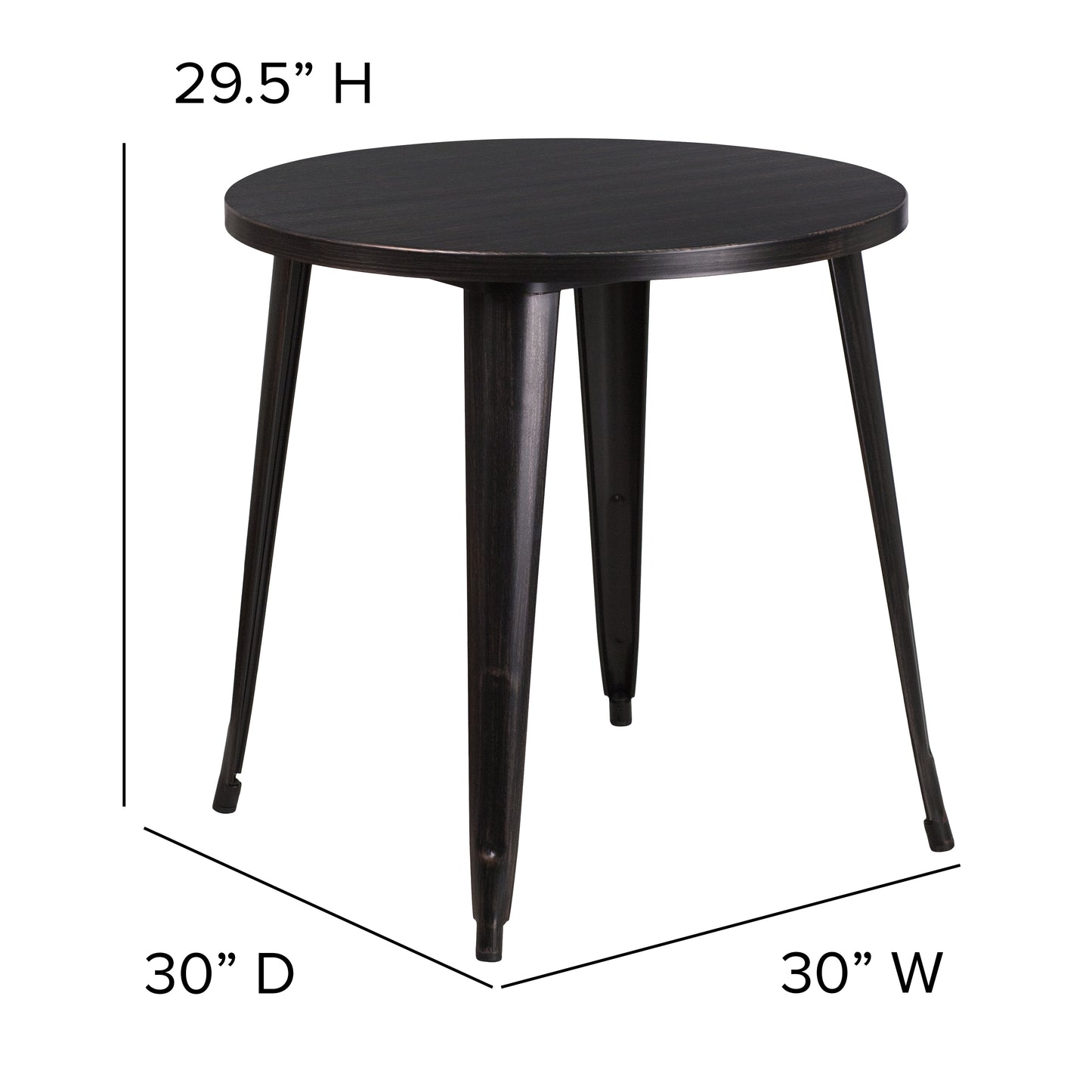 30RD Aged Black Metal Table CH-51090-29-BQ-GG