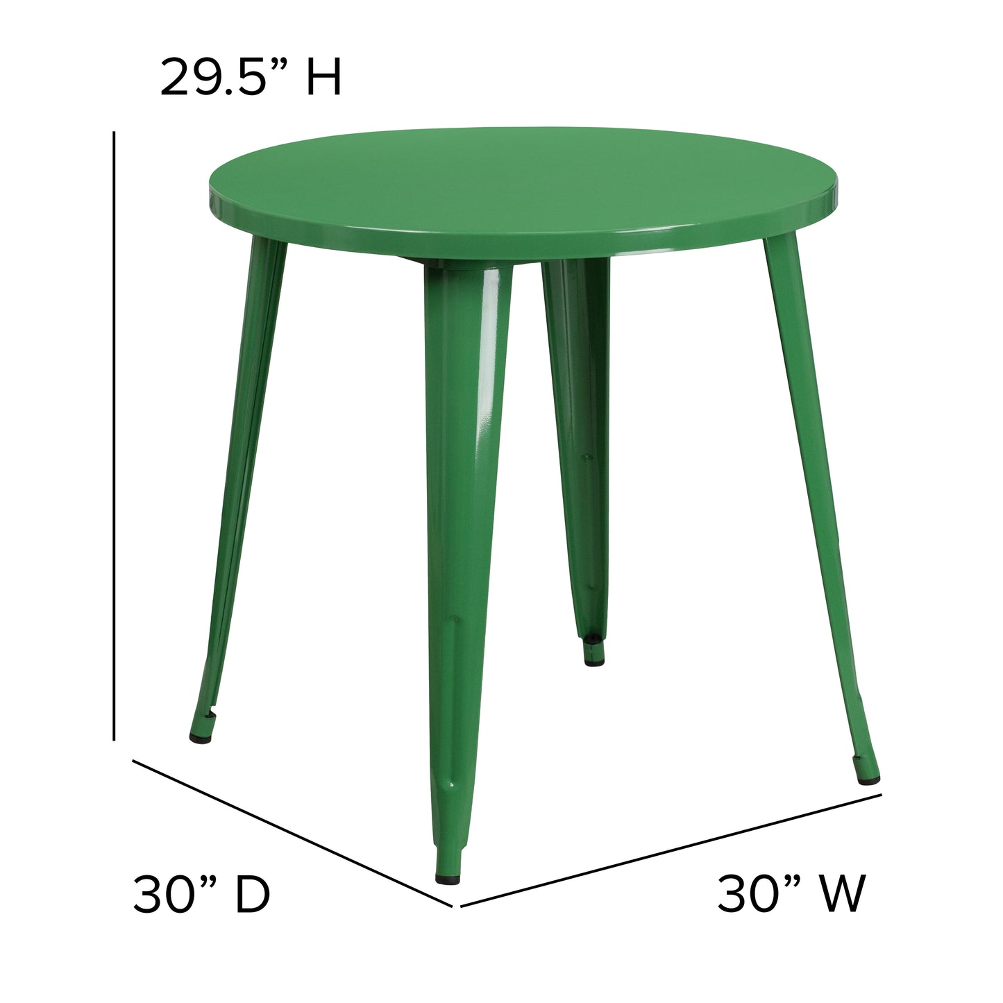 30RD Green Metal Table CH-51090-29-GN-GG