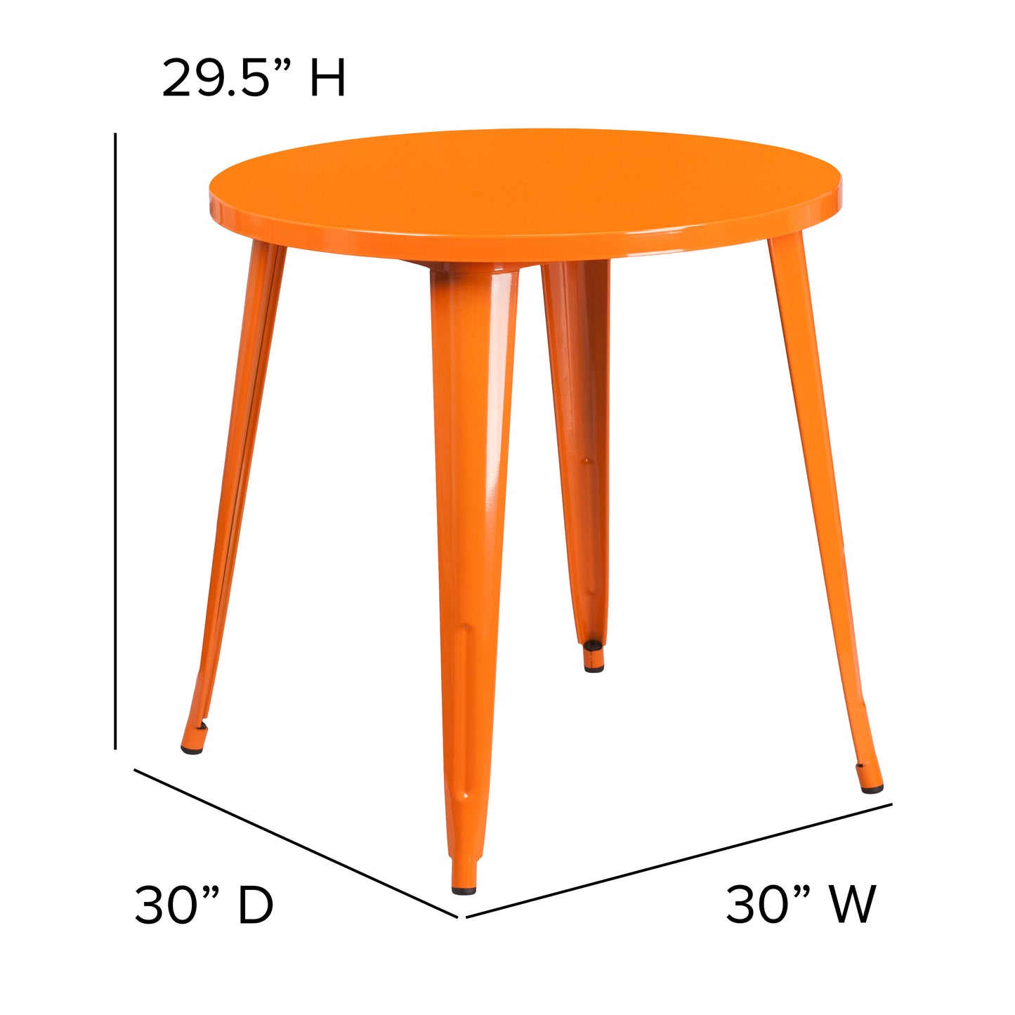 30RD Orange Metal Table CH-51090-29-OR-GG