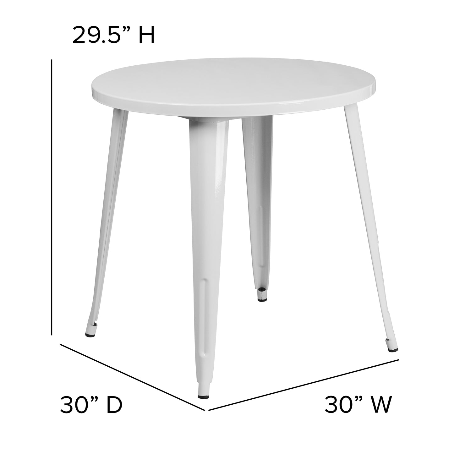 30RD White Metal Table CH-51090-29-WH-GG