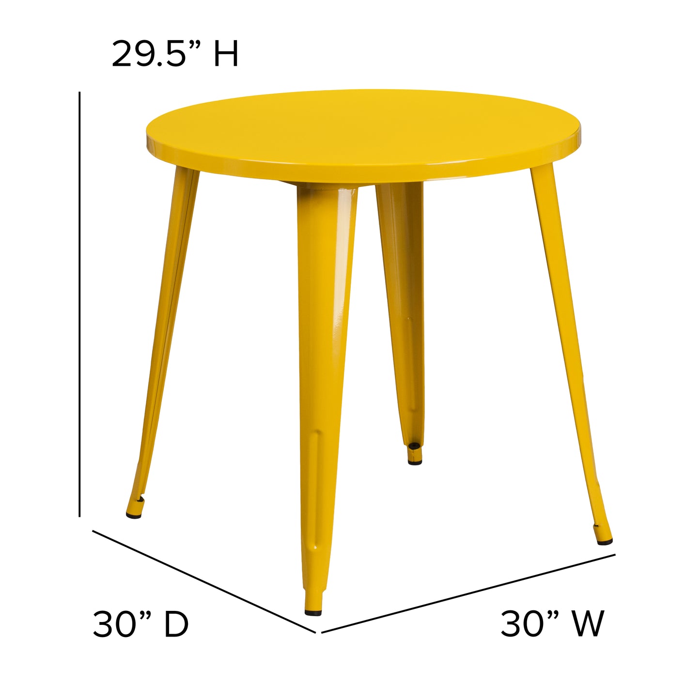 30RD Yellow Metal Table CH-51090-29-YL-GG