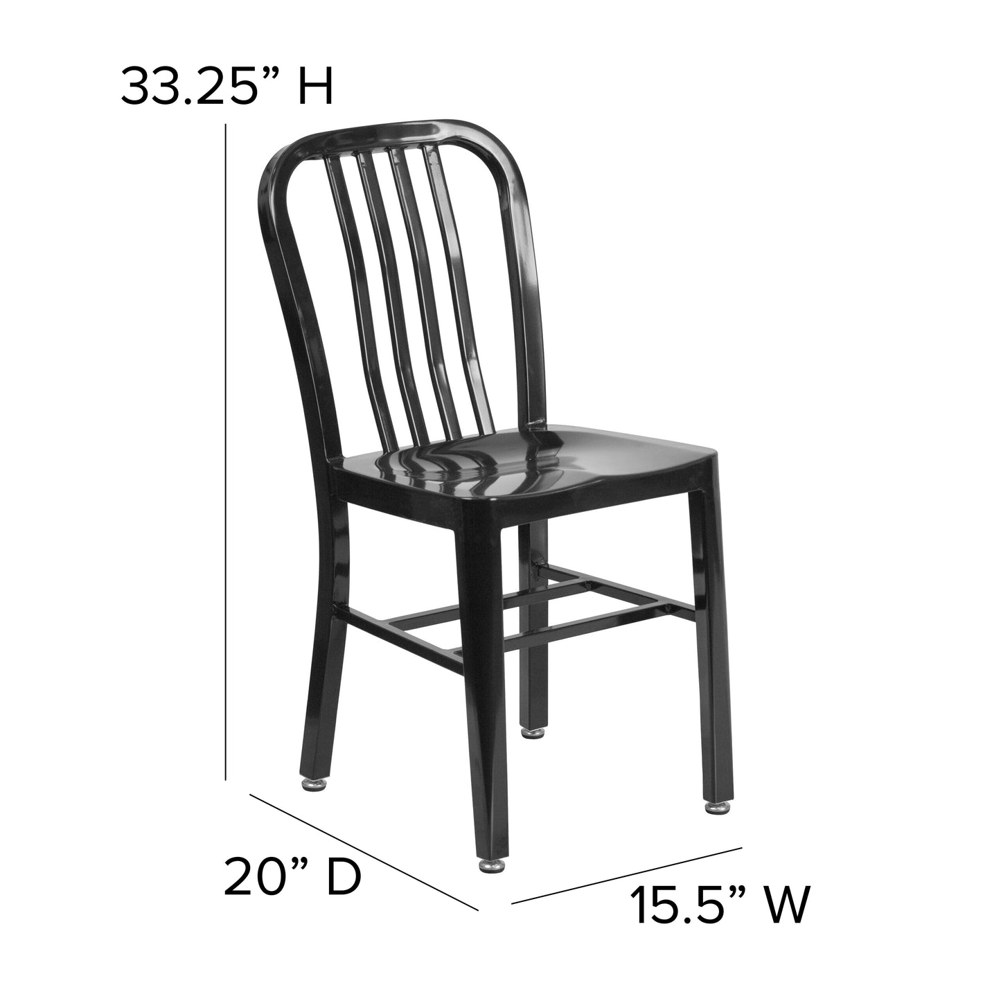 Black Indoor-Outdoor Chair CH-61200-18-BK-GG