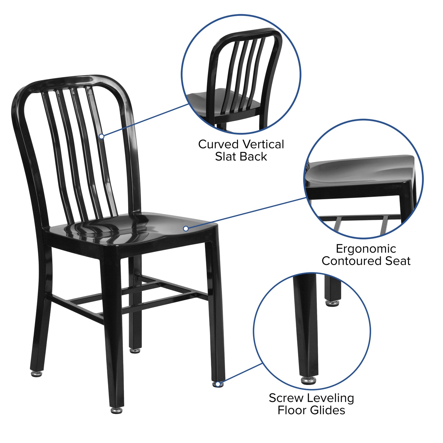 Black Indoor-Outdoor Chair CH-61200-18-BK-GG