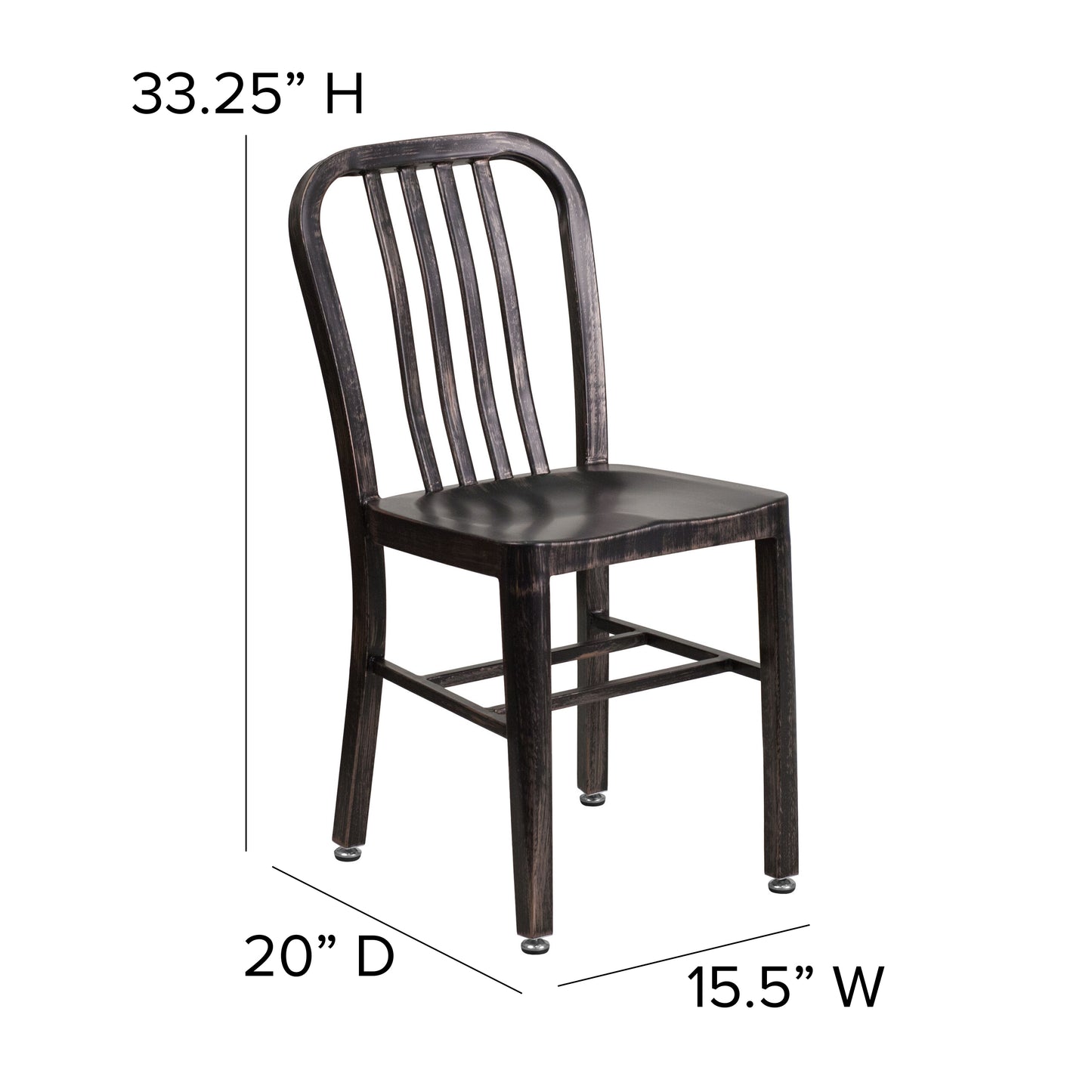 Aged Black Metal Outdoor Chair CH-61200-18-BQ-GG