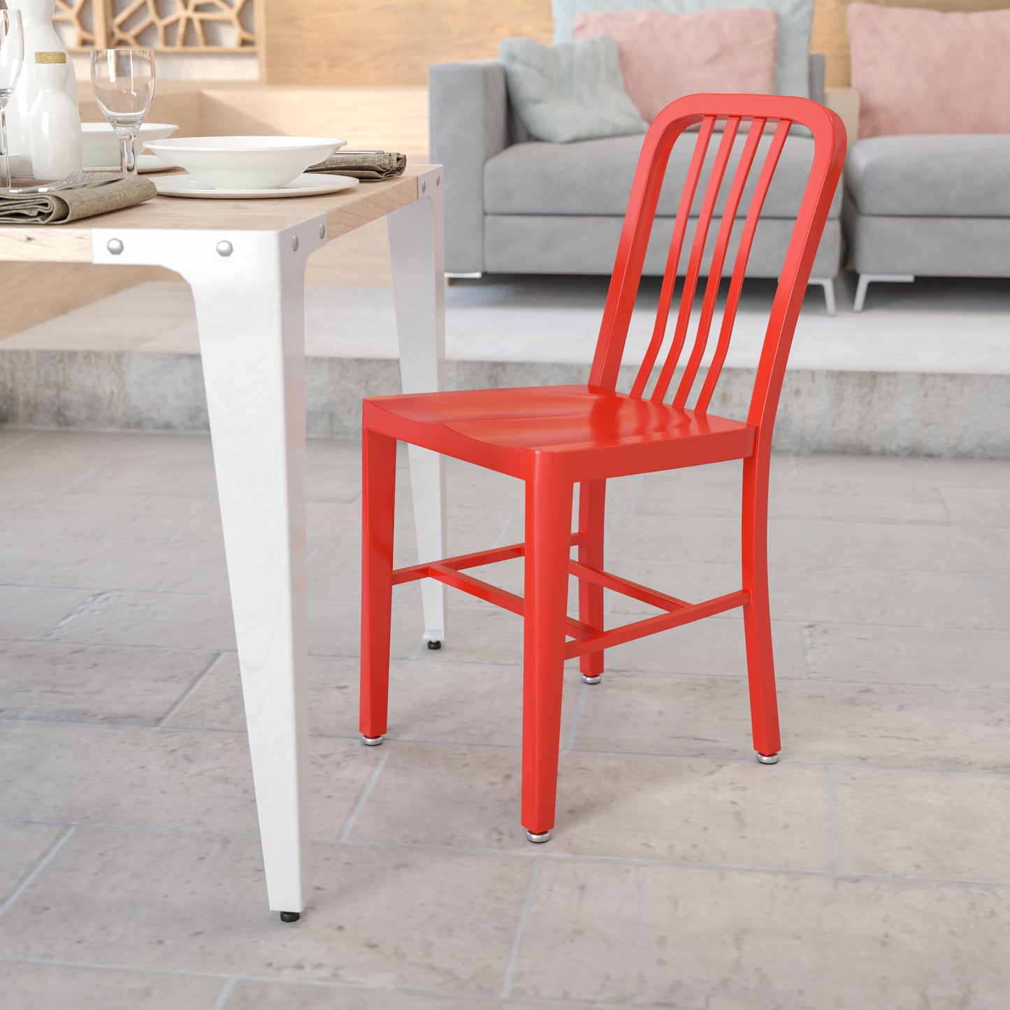 Red Indoor-Outdoor Chair CH-61200-18-RED-GG