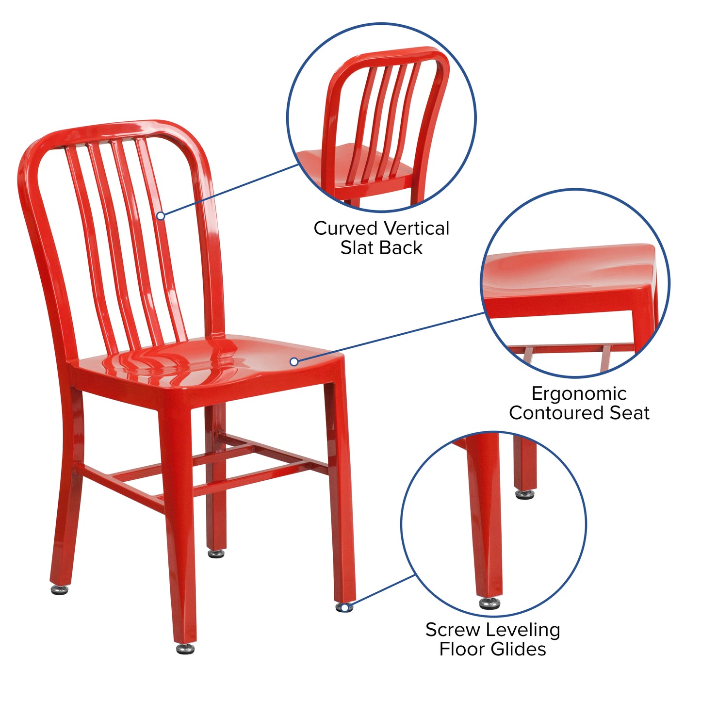 Red Indoor-Outdoor Chair CH-61200-18-RED-GG