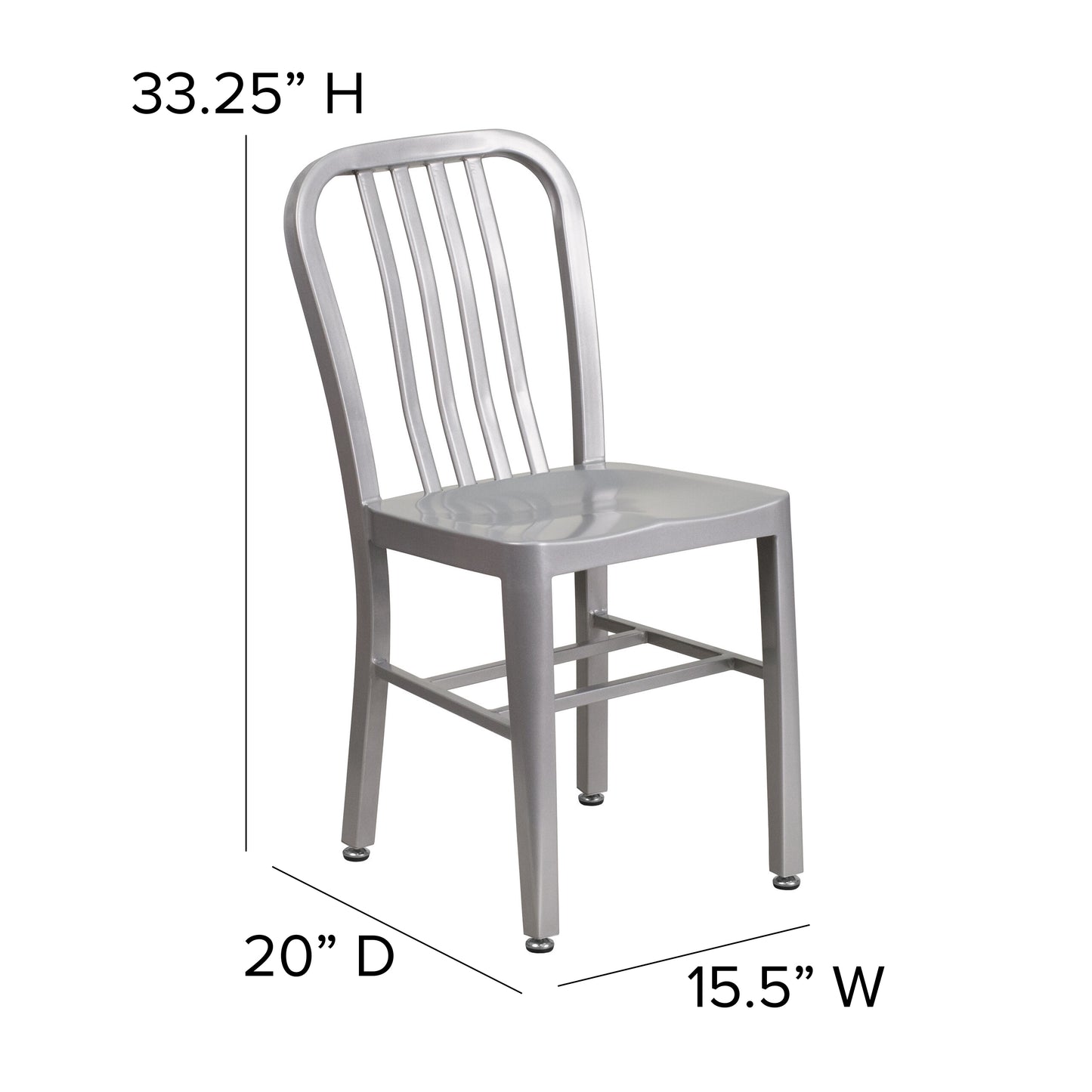 Silver Indoor-Outdoor Chair CH-61200-18-SIL-GG