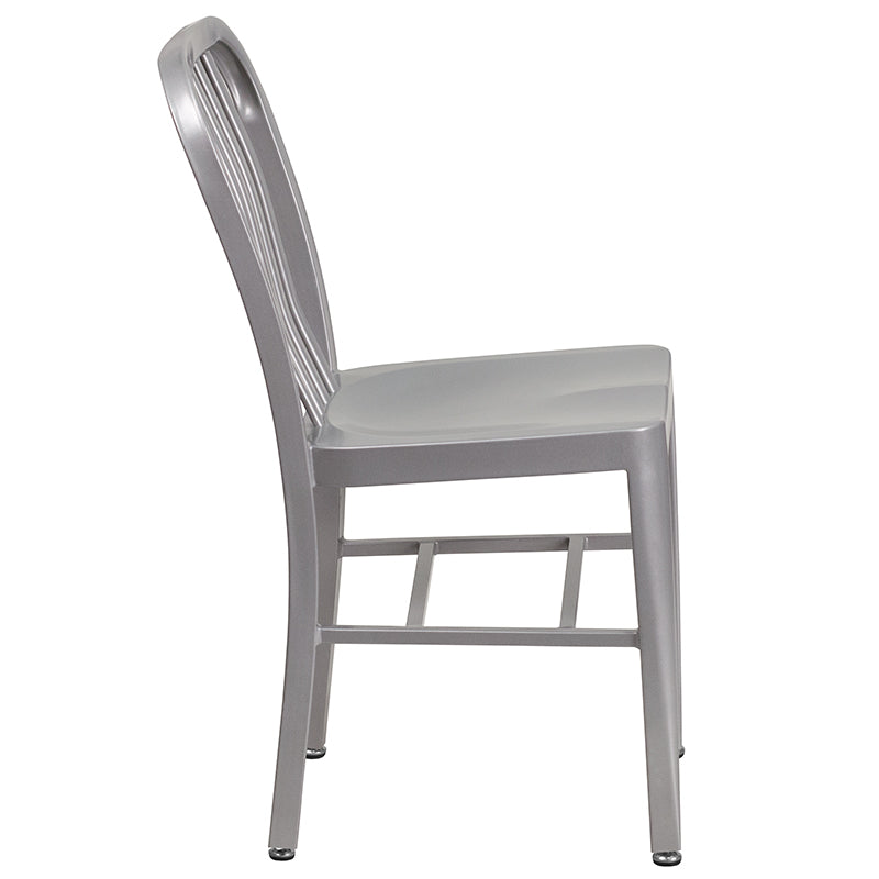 Silver Indoor-Outdoor Chair CH-61200-18-SIL-GG