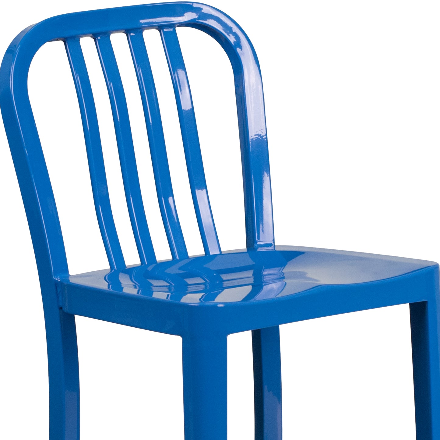 24" Blue Metal Outdoor Stool CH-61200-24-BL-GG