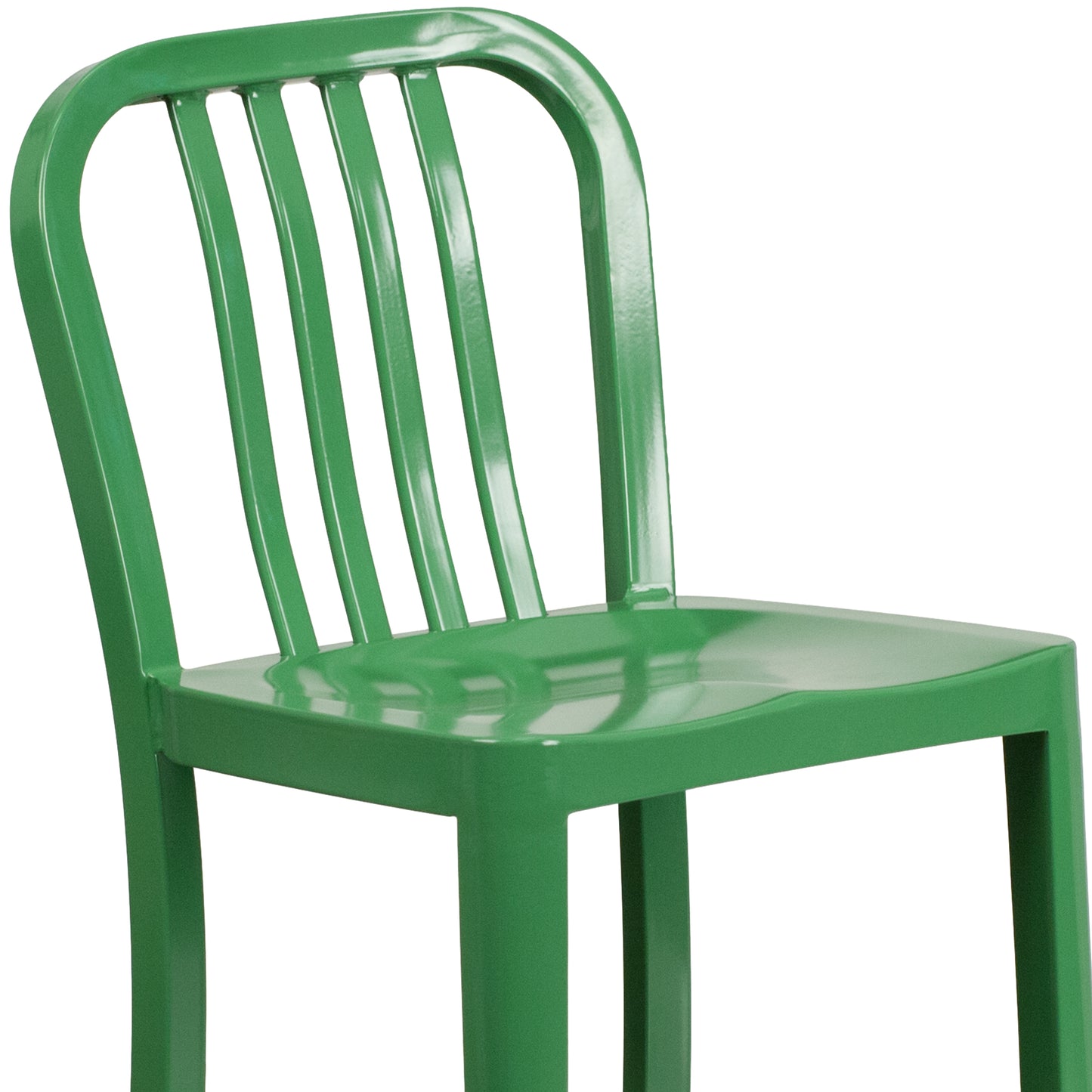 24" Green Metal Outdoor Stool CH-61200-24-GN-GG