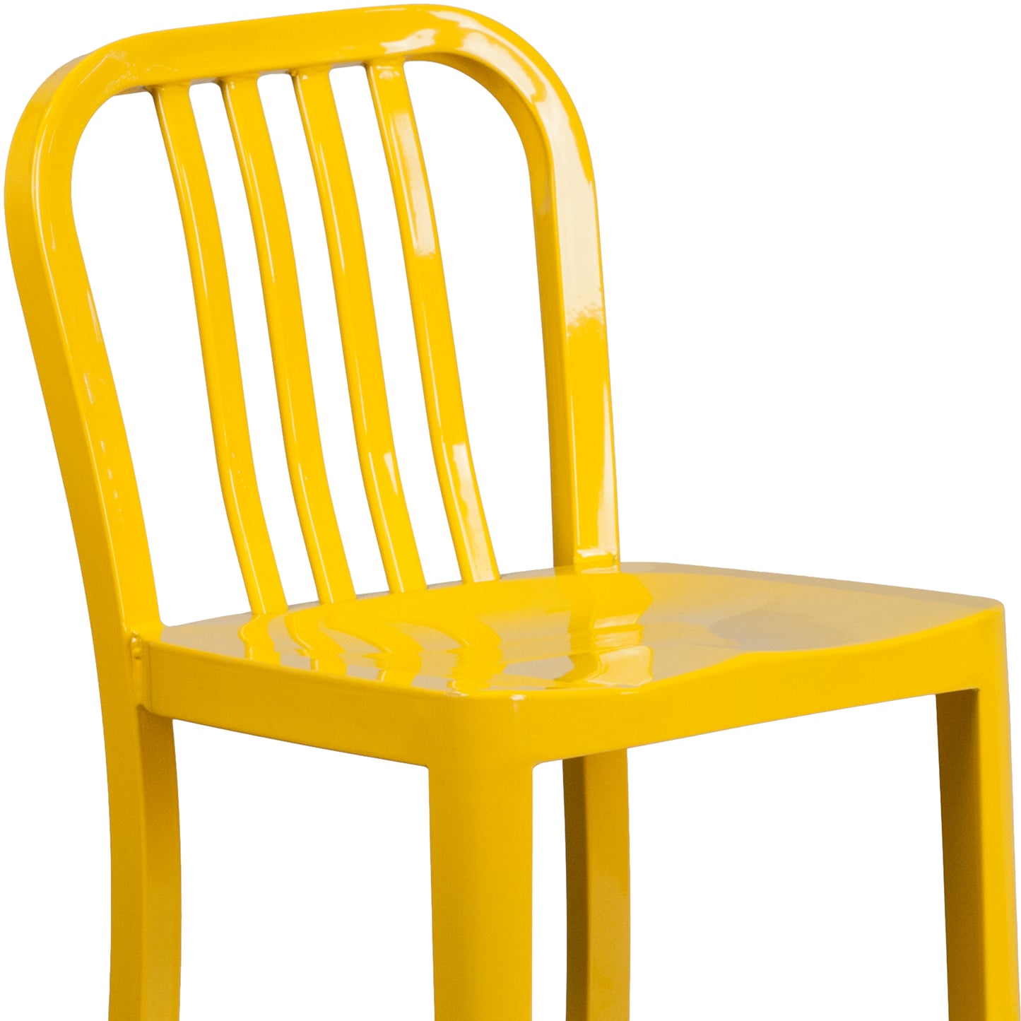 24" Yellow Metal Outdoor Stool CH-61200-24-YL-GG