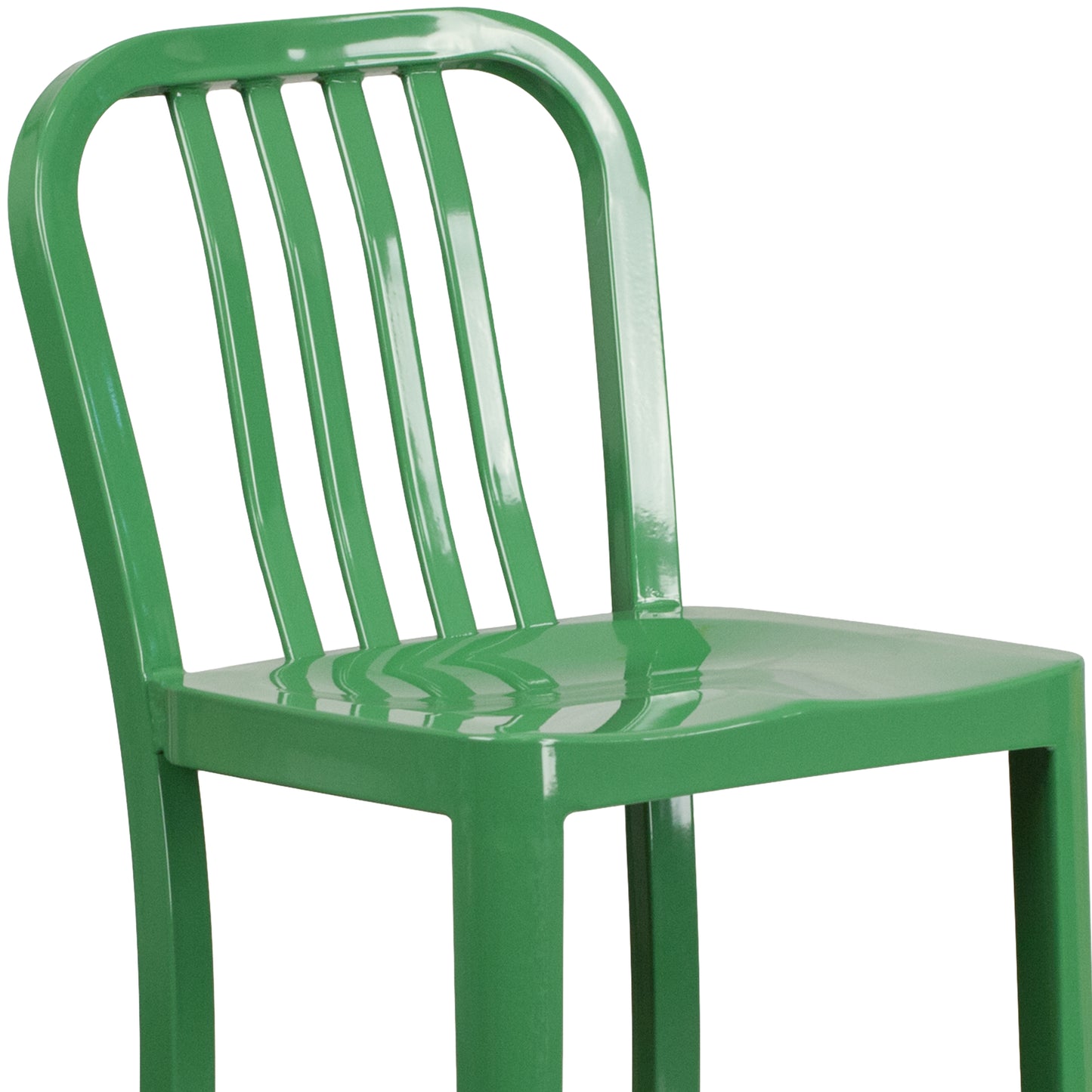 30" Green Metal Outdoor Stool CH-61200-30-GN-GG